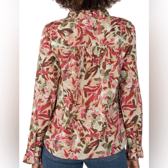 Meara Floral Long Sleeve Blouse KUT from the Kloth Medium - Picture 3 of 16